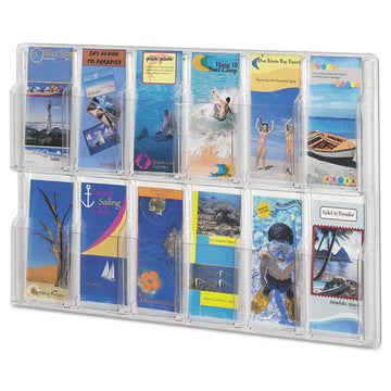 Safco® Reveal Clear Literature Displays, 12 Compartments, 30w X 2d X 20.25h, Clear freeshipping - TVN Wholesale